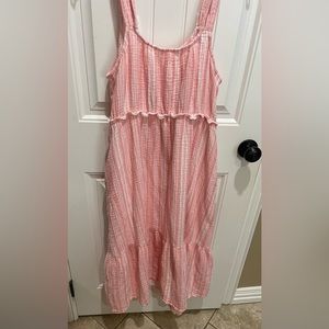 Time and Tru pink and white stripe sun dress, size XL 16-18